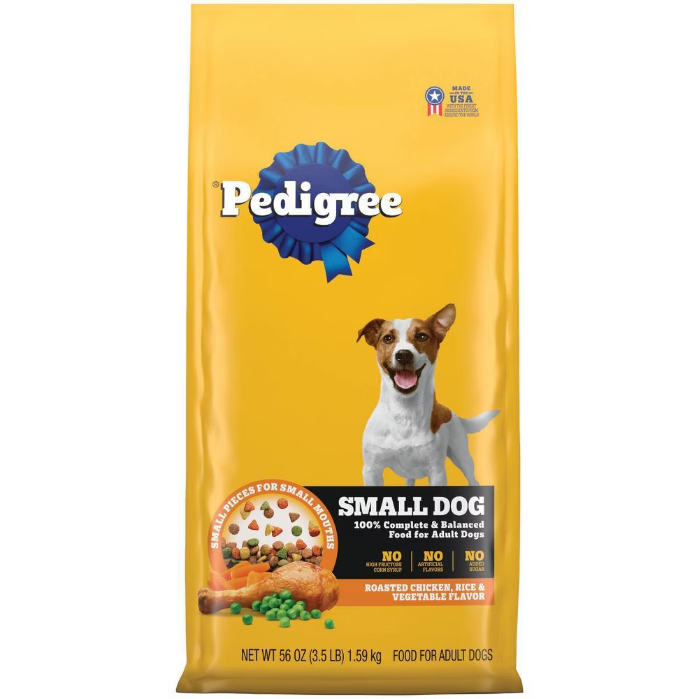 Pedigree Complete Nutrition Roasted Chicken, Rice & Vegetable Dry Dog Food for Small Dogs (3.5 lb)