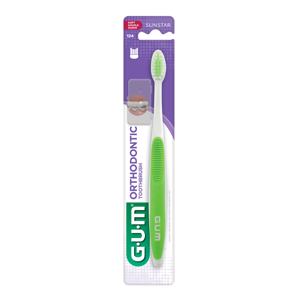 GUM Orthodontic Soft 124 4 Row Toothbrush with Lid