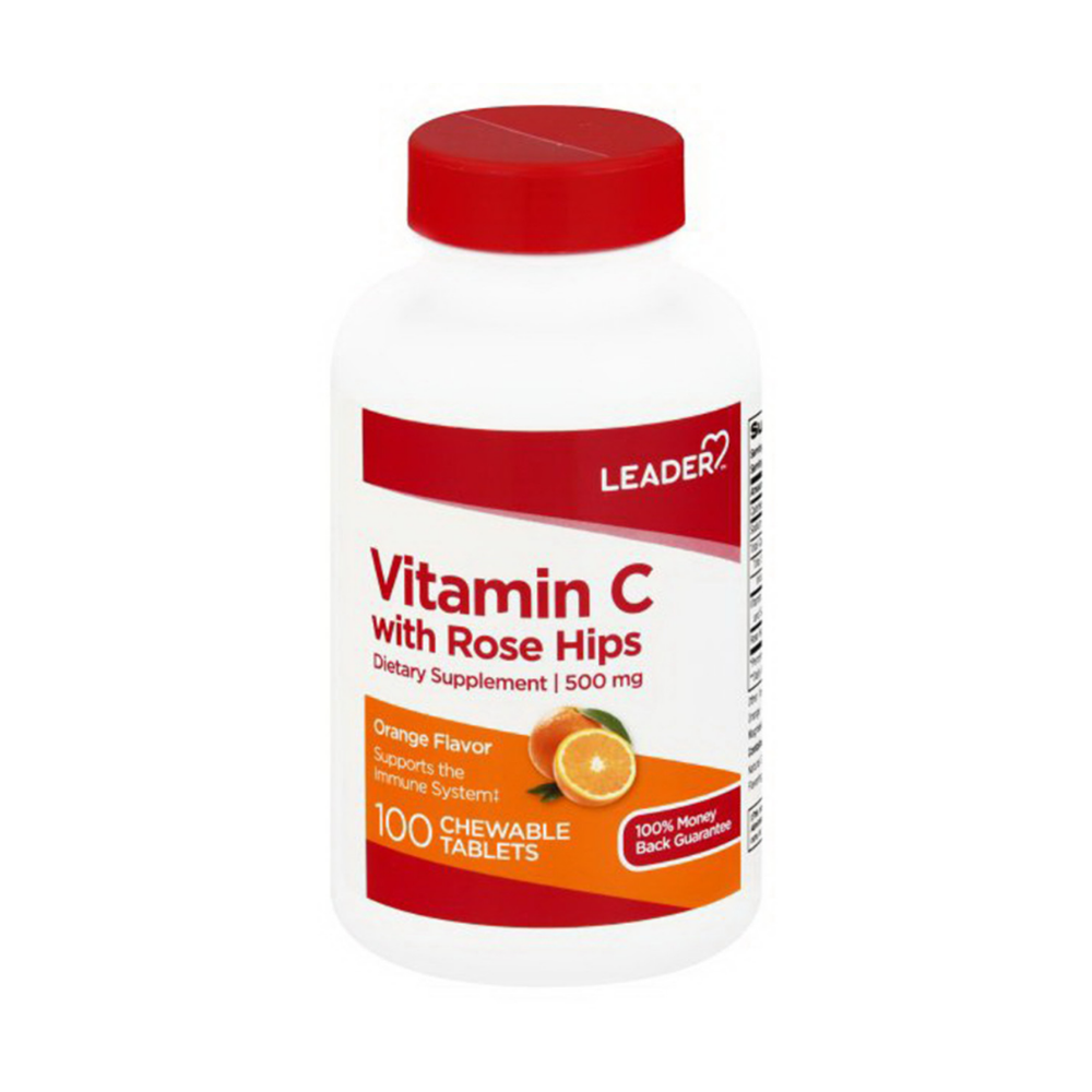 Leader Vitamin C with Rose Hips Chewable (500mg 100ct)