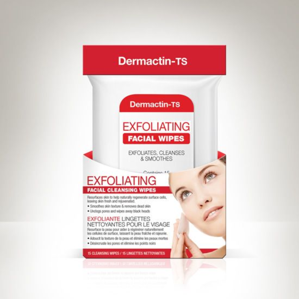 Dermactin-TS Exfoliating Facial Wipes (15 ct)