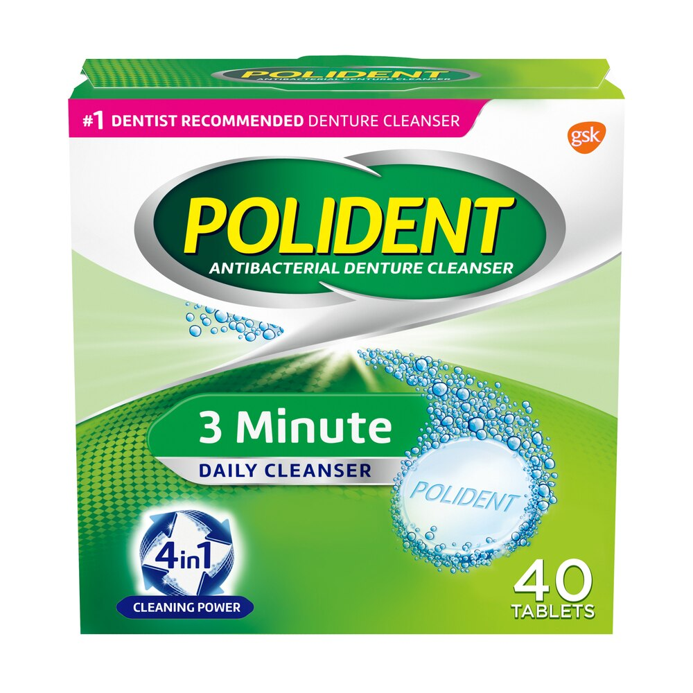 Polident 3 Minute Denture Cleanser Tablets (40 ct)
