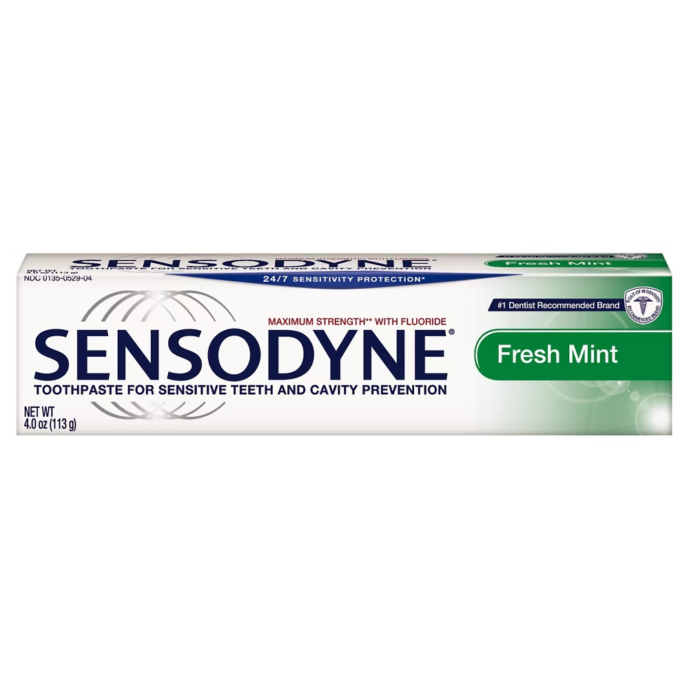 Sensodyne Maximum Strength with Fluoride Fresh Mint Toothpaste (4 oz)