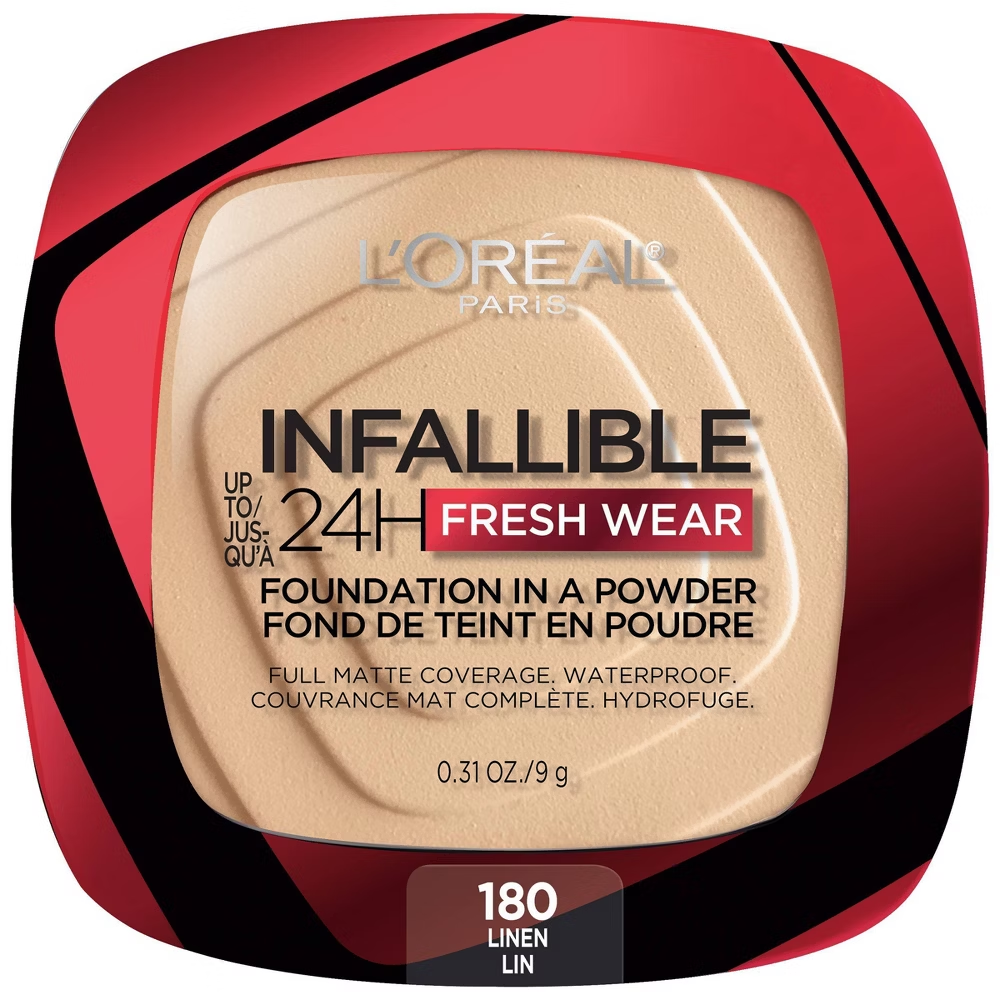 L'Oréal Paris Infallible 24H Fresh Wear Foundation in a Powder (180 Linen, 0.31 oz)