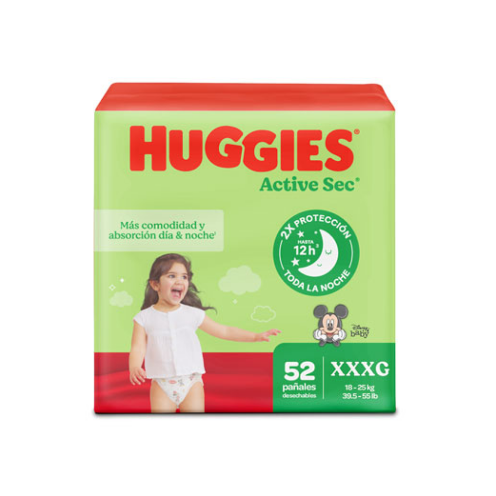 Huggies Active Sec XXXG 6 (52ct)