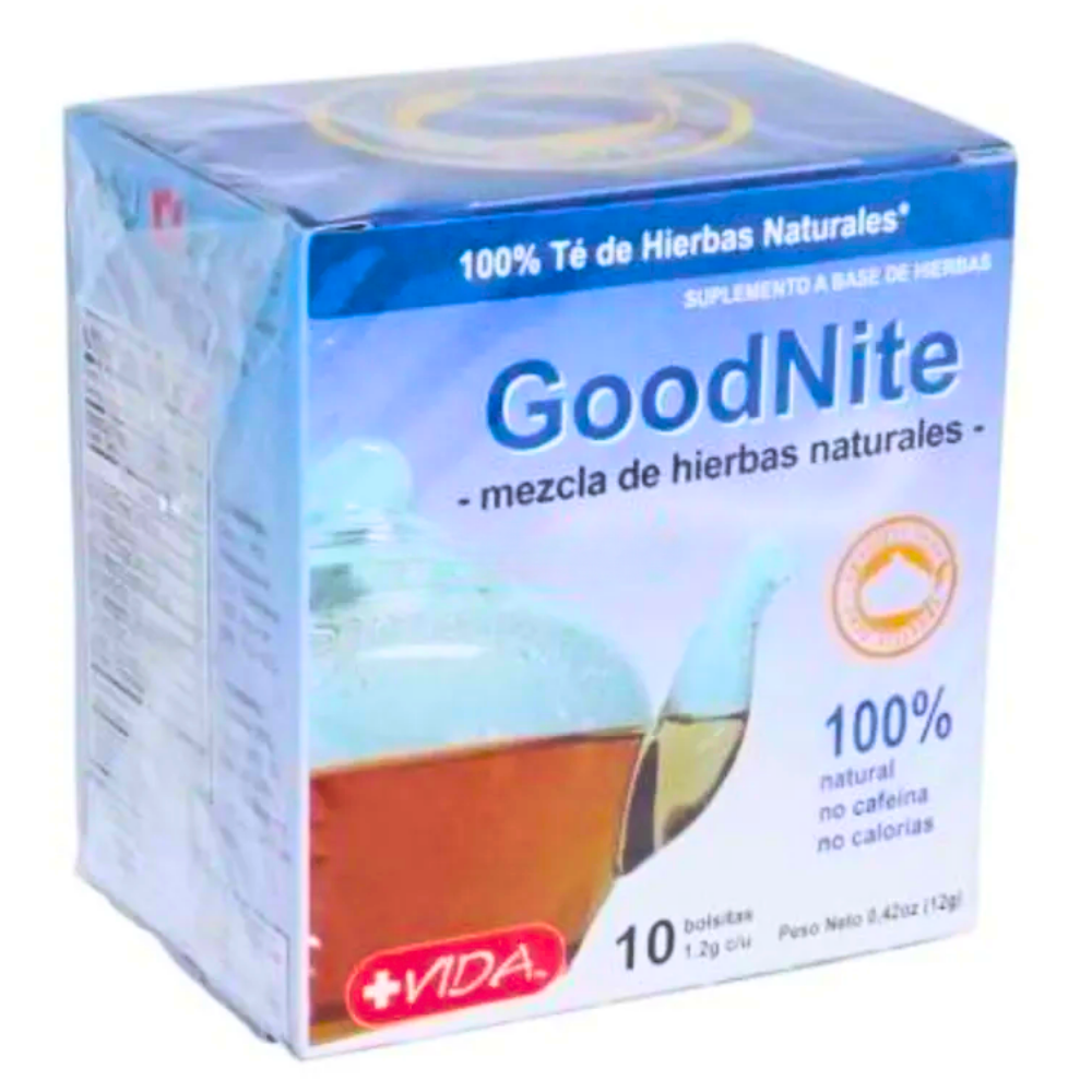 Más Vida GoodNite 100% Natural Herbs No Caffeine No Calories Tea (10 ct)