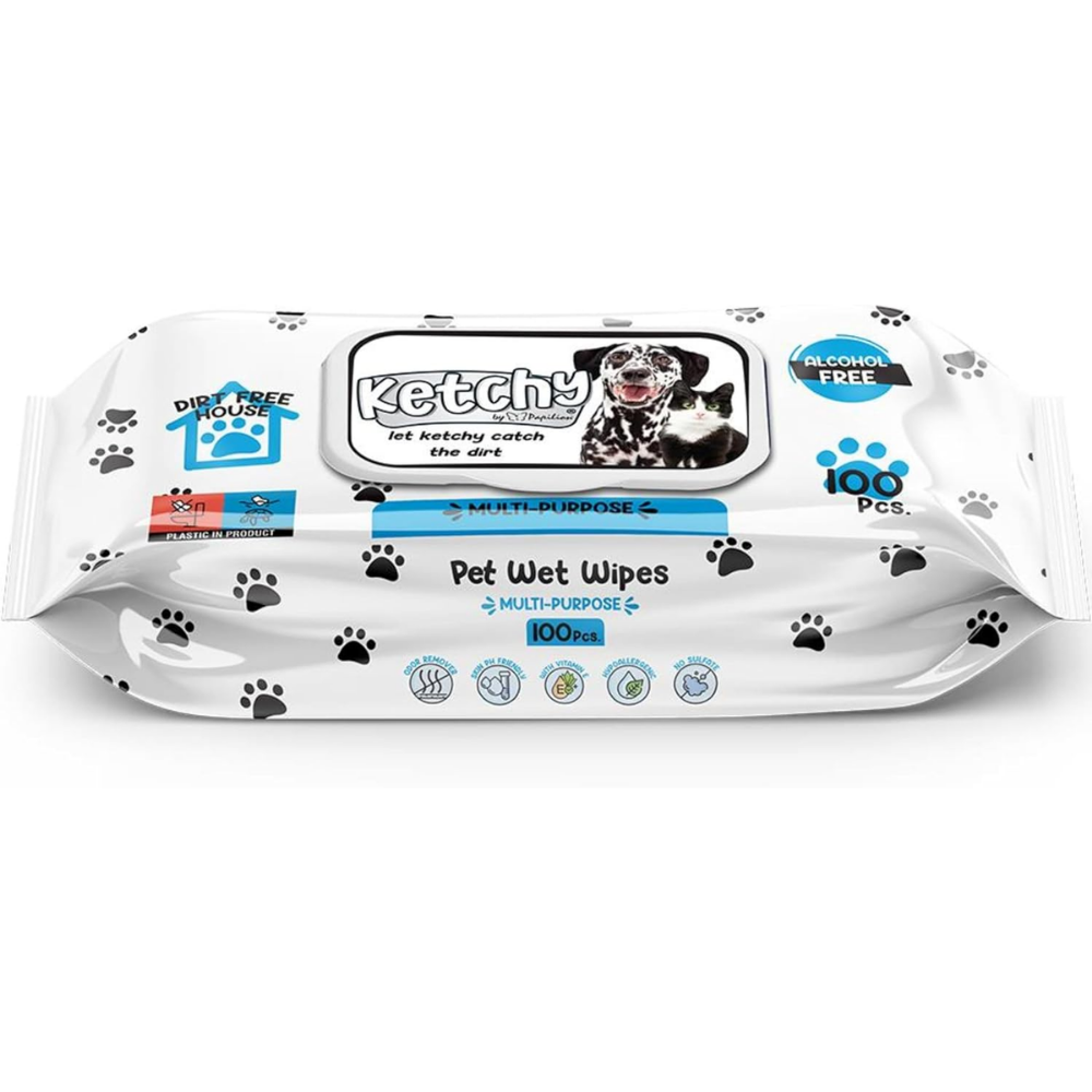 Ketchy Multi-Purpose Pet Wet Wipes (100 pcs)