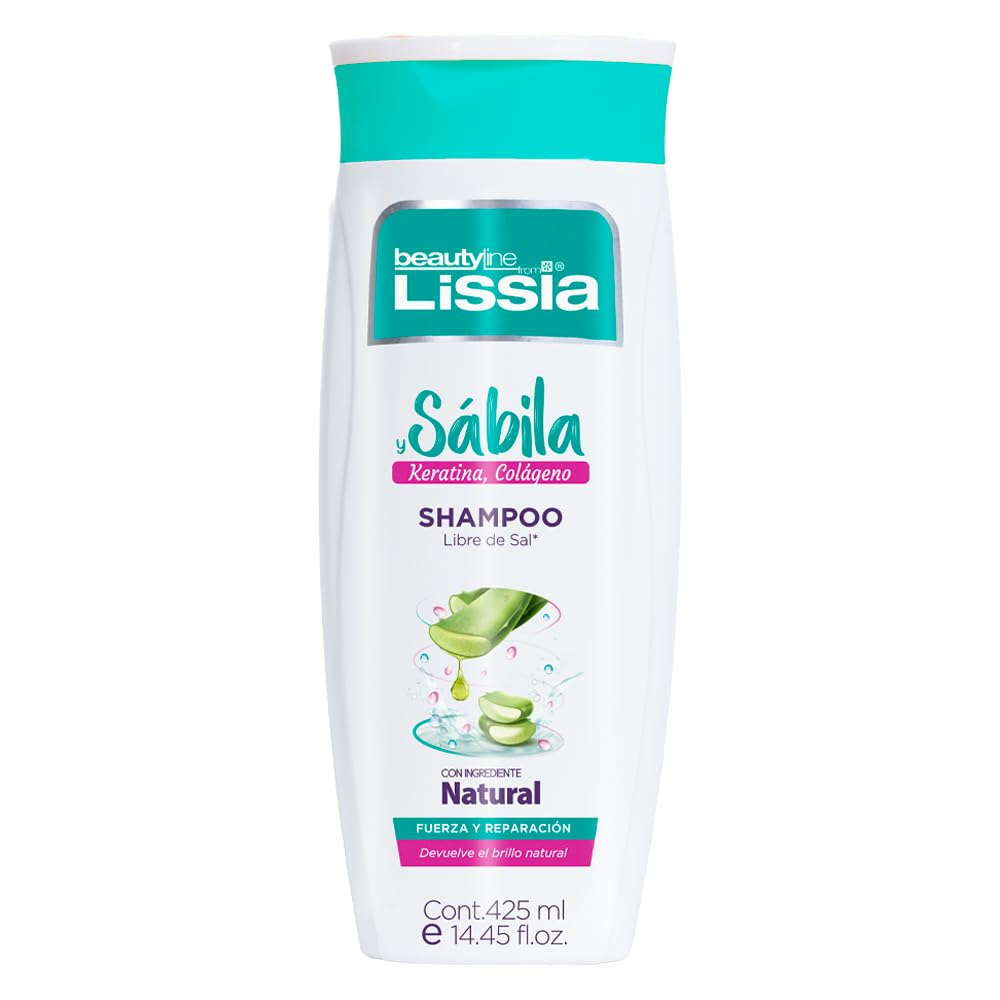 Beautyline Lissia y Sábila Keratina Colágeno Shampoo Libre de Sal (14.4 oz)