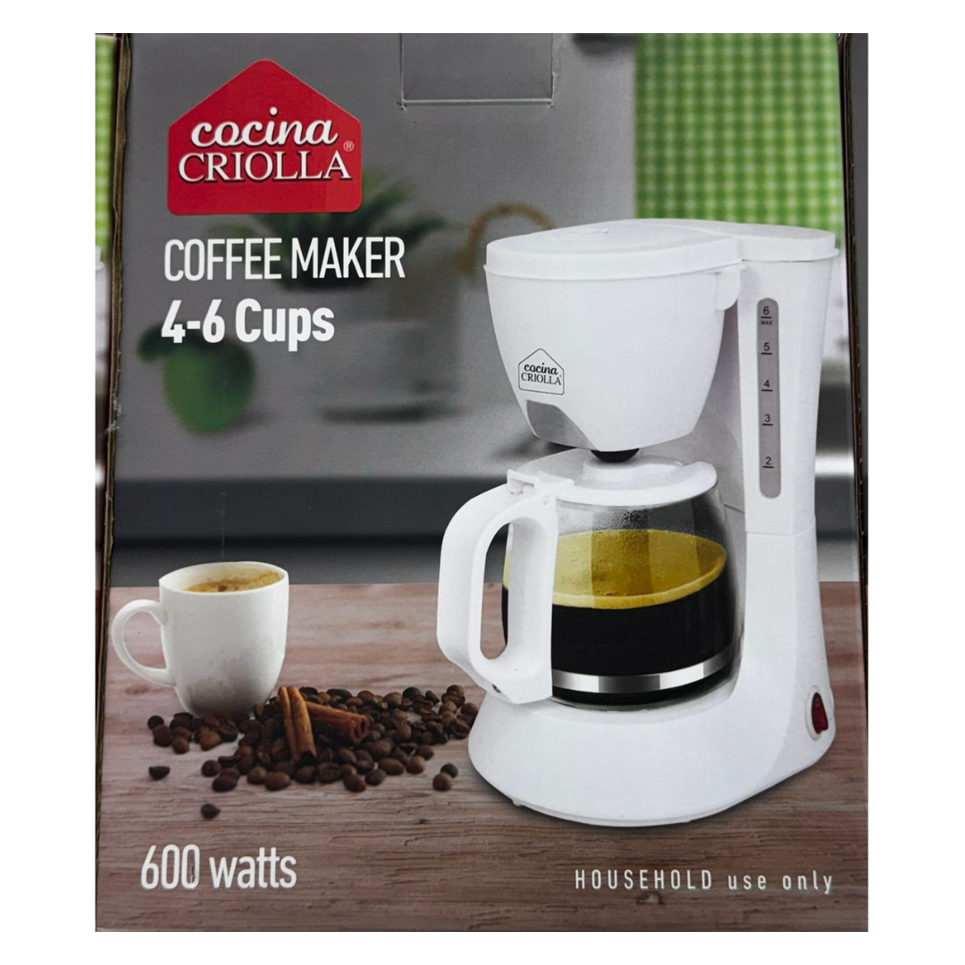 Cocina Criolla Coffee Maker (4–6 Cup, 600 W)