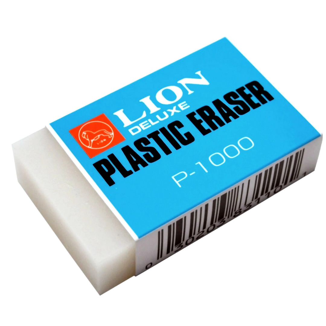 LION Goma de Borrar Plástica Deluxe P-1000 (Unidad)