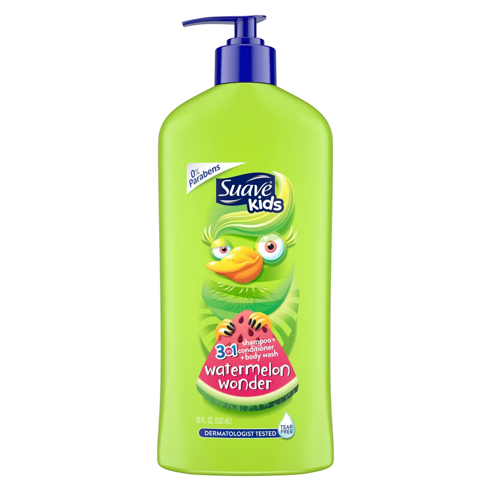 Suave Kids 3-in-1 Shampoo, Conditioner & Body Wash Watermelon Wonder (18 oz)