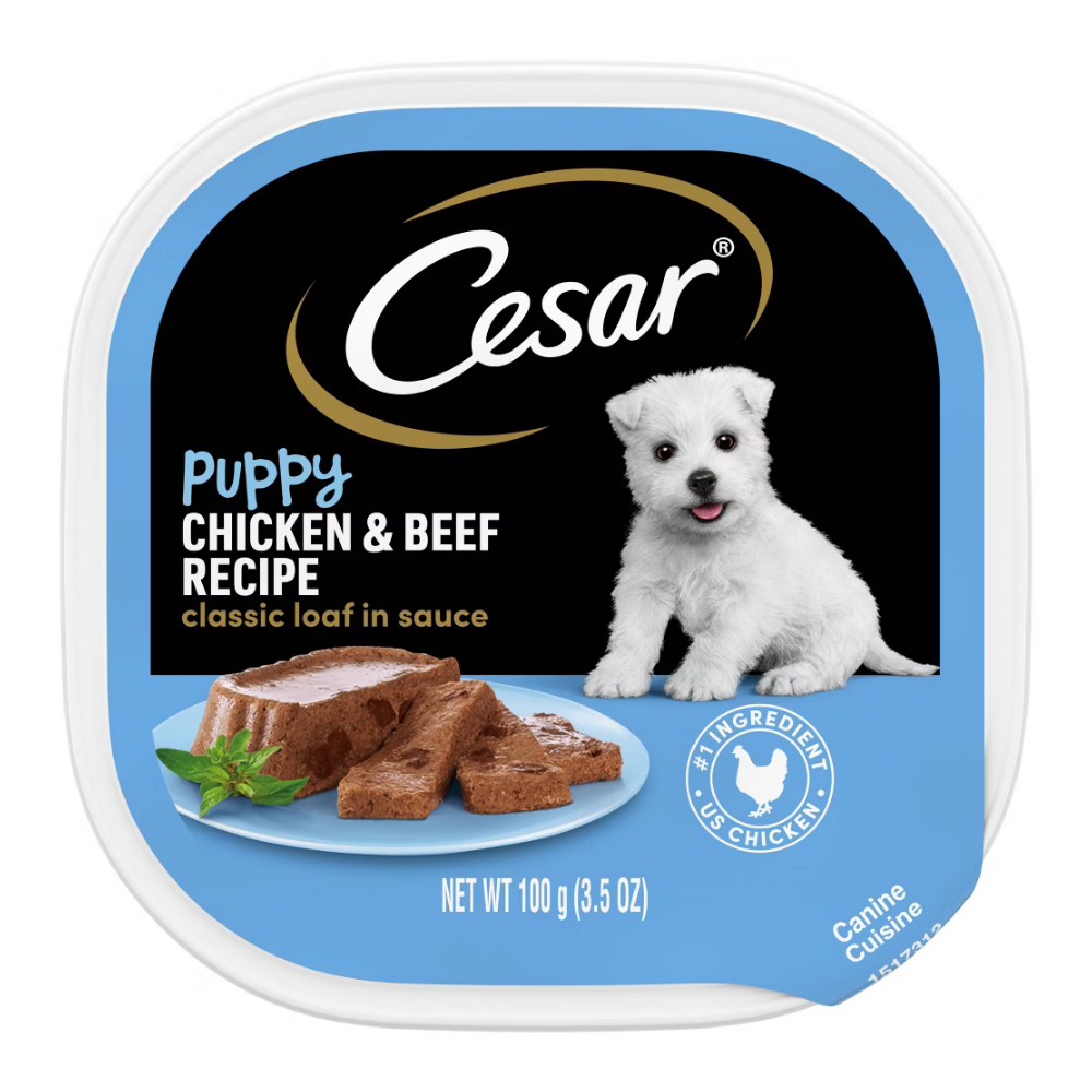 Cesar Puppy With Chicken & Beef in Meaty Juices (3.5oz)