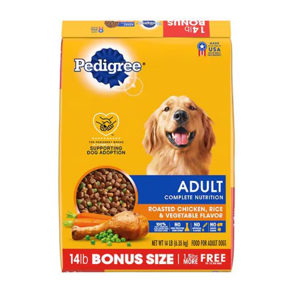 Pedigree Dry Dog Food Adult Roasted Chicken, Rice & Vegetable Flavor (14 lb)