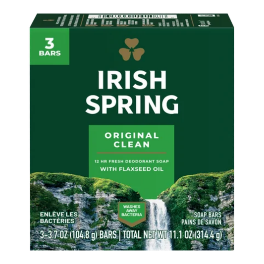 Irish Spring Original Clean Deodorant Soap Bar (3.7oz 3pk)