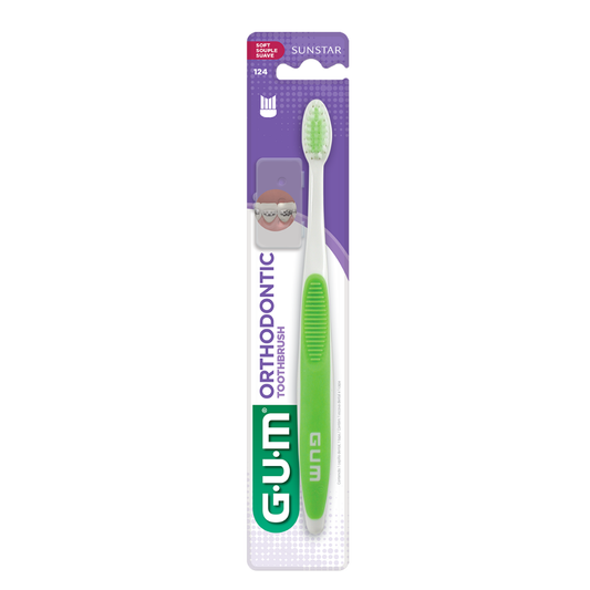 GUM Orthodontic Soft 124 4 Row Toothbrush with Lid