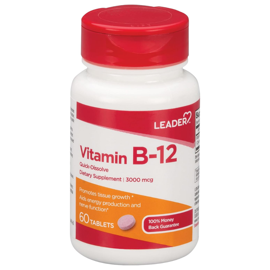 Leader Vitamin B-12 Quick Dissolve (3000 MCG 60 ct)