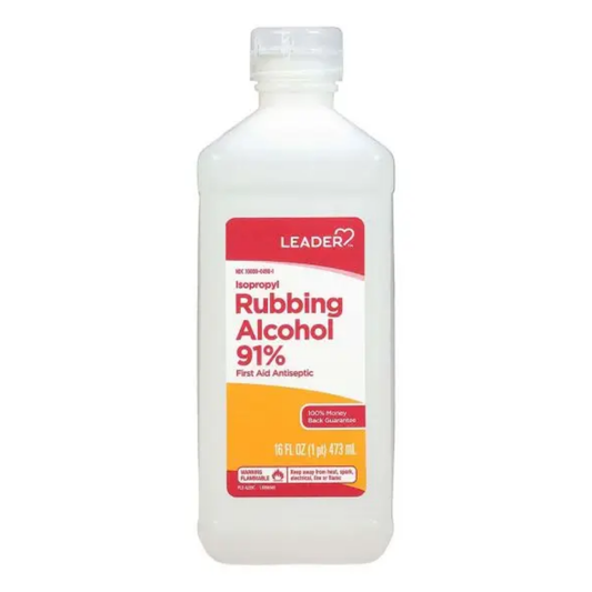 Leader Rubbing Isopropyl Alcohol 91% (16oz)