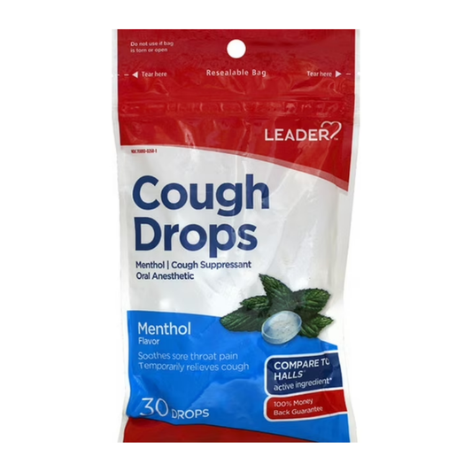 Leader Gluten Free Menthol Cough Drops (30 ct)