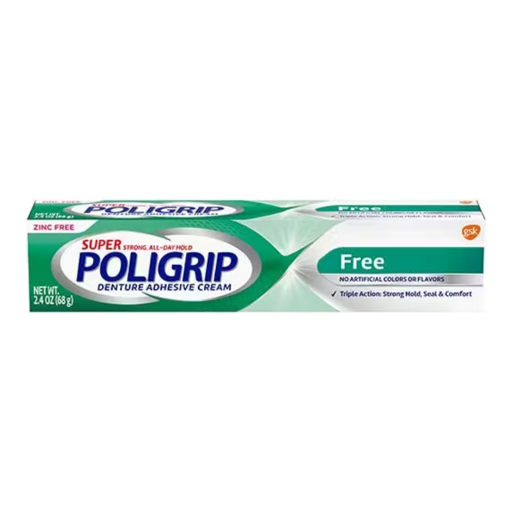Poligrip Zinc-Free Denture Adhesive Cream (2.4oz)
