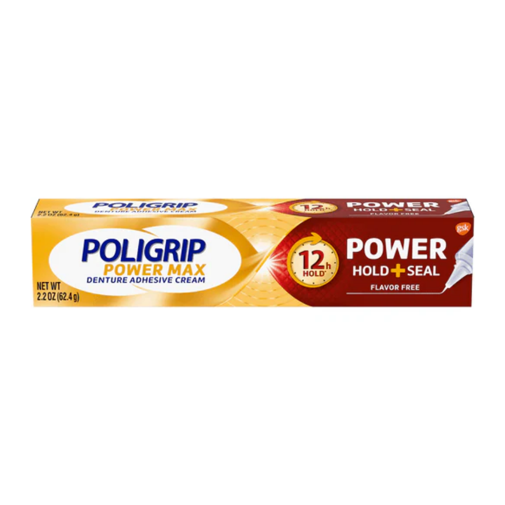 Poligrip Power Max 12h Holder Denture Adhesive Cream (2.2oz)