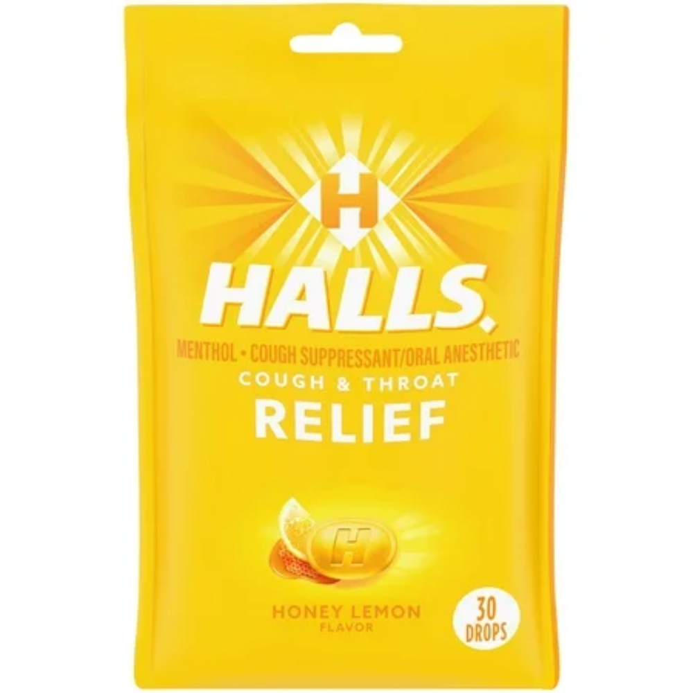 Halls Cough Drops Honey Lemon (30 ct)