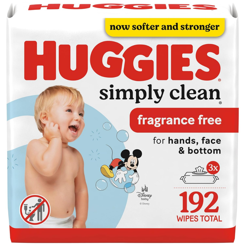 Huggies Simply Clean Unscented Diaper Wipes (192 ct)