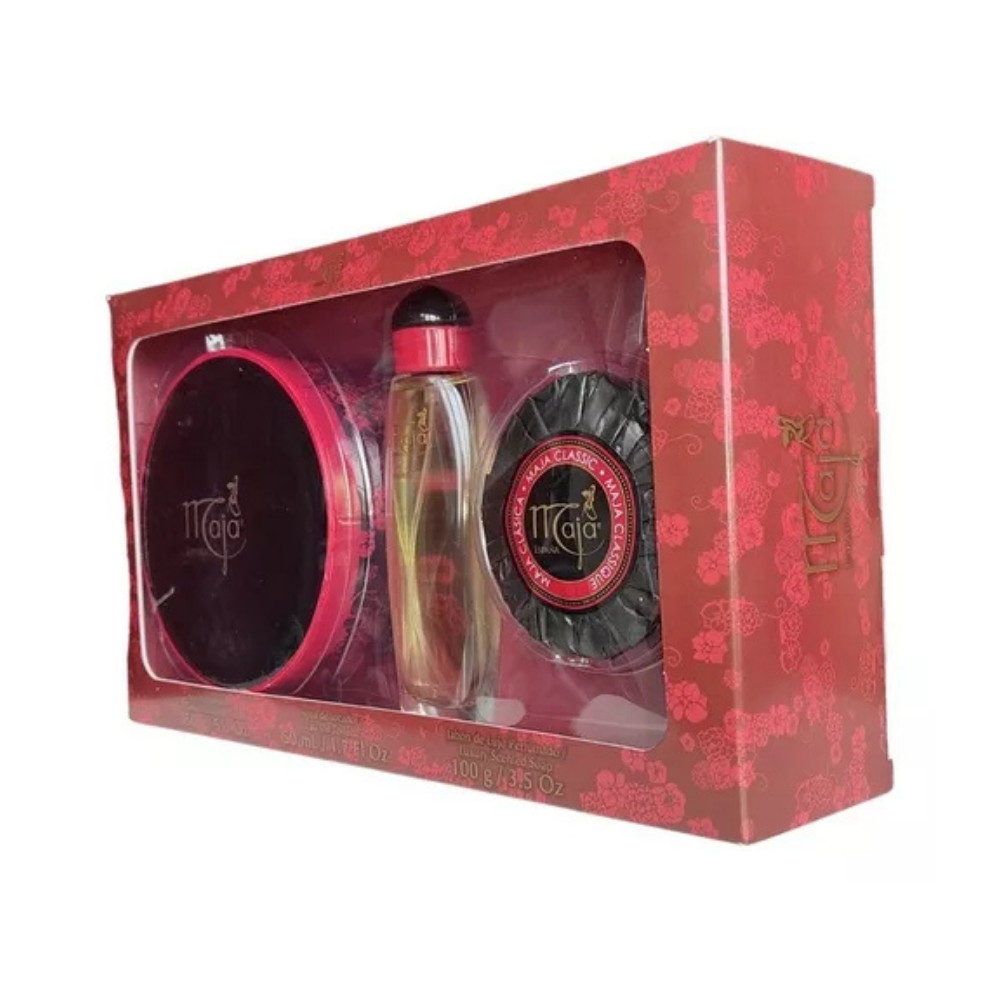 Maja Clásica Gift Set: Perfumed Talc + Eau de Toilette + Luxury Soap