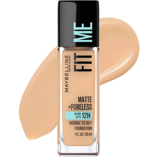 Maybelline Fit Me Matte + Poreless Oil (Free Liquid Foundation, 220 Natural Beige, 1 fl oz)