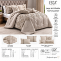 Juego de Edredón ESCA Aulis Queen 7 Piezas – Beige/Taupe