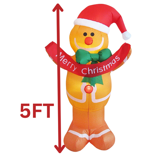 Inflable gigante hombre de jengibre 5 ft con luces LED