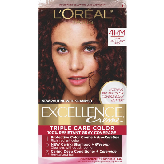 L'Oréal Paris Excellence Triple Protection Permanent Hair Color - 4RM Dark Mahogany Red (6.3 fl oz)
