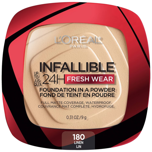 L'Oréal Paris Infallible 24H Fresh Wear Foundation in a Powder (180 Linen, 0.31 oz)