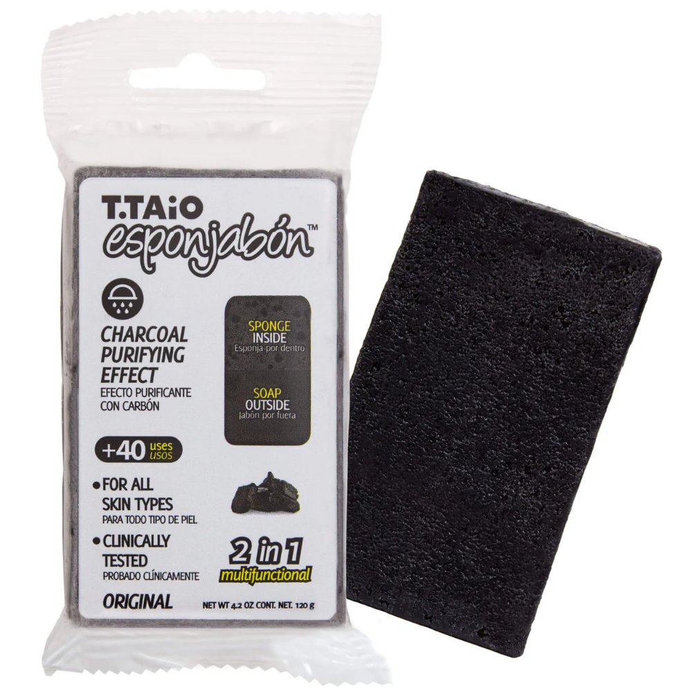 T.Taio Esponjabón Charcoal Purifying Effect Soap Sponge (4.2oz)