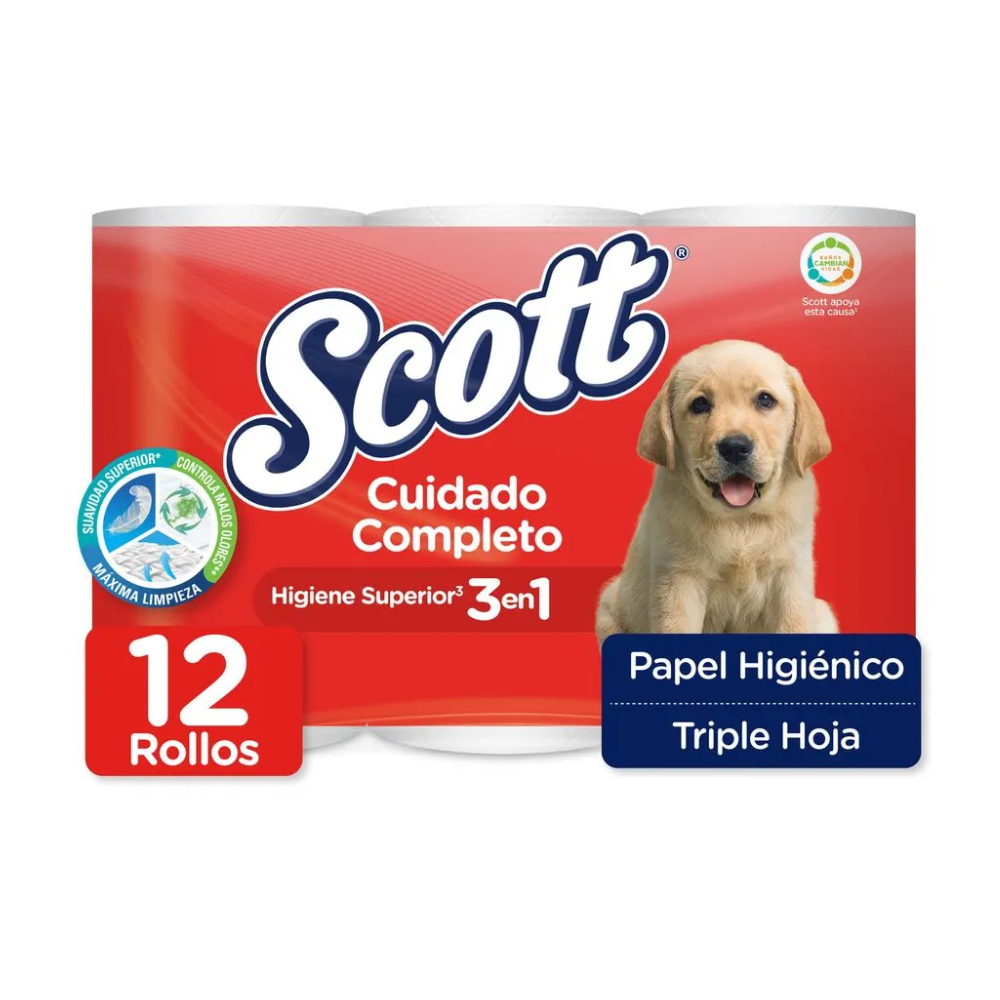 Scott Complete Care 3 in 1  Toilet Paper 12 Rolls (3 Ply)