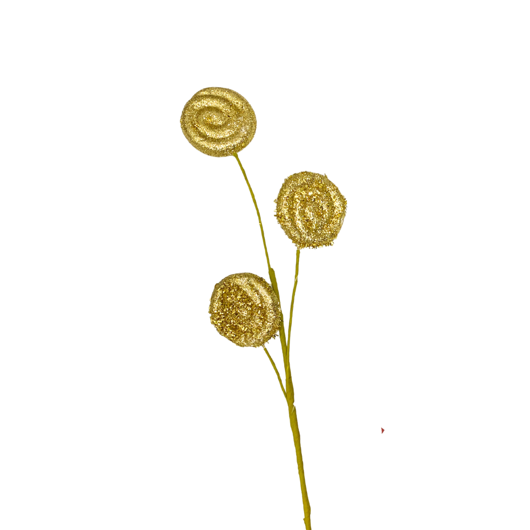 Tallo decorativo dorado con glitter 57 cm