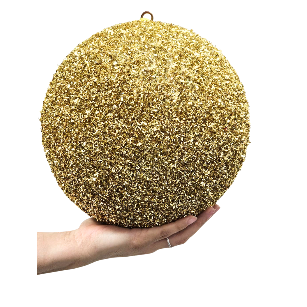 Esfera dorada gigante 25 cm con glitter