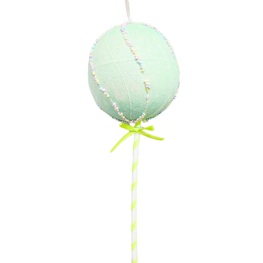 Colgante navideño paleta verde menta 15x40cm con glitter