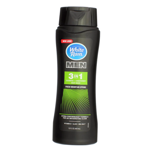White Rain For Men 3 In 1, Shampoo Cond, And Body Wash