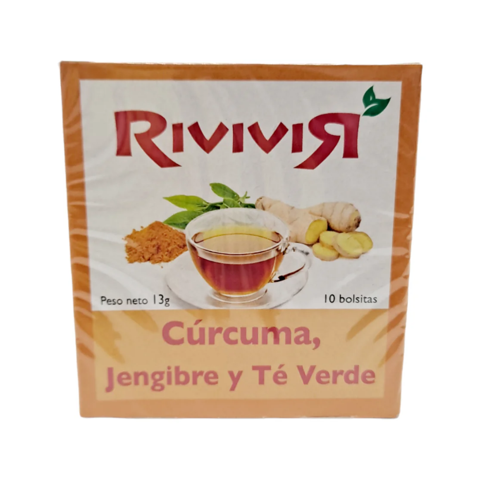Rivivir Turmeric Ginger Green Tea (0.46 oz 10 ct)