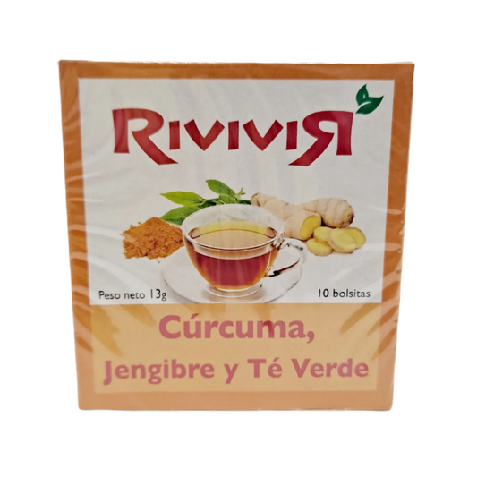Rivivir Turmeric Ginger Green Tea (0.46 oz 10 ct)