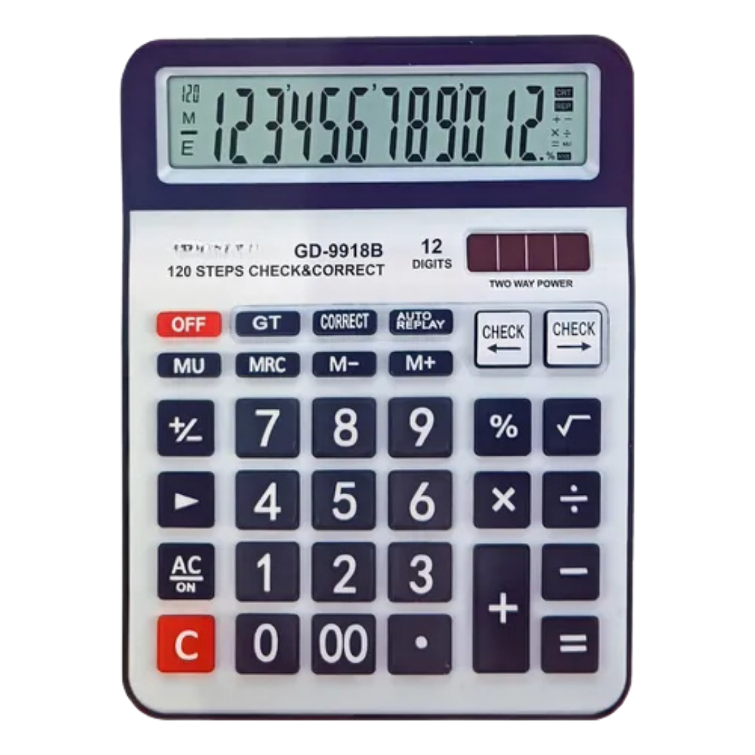 Calculadora Kajib GD-9918B (12 dígitos, revisión de pasos)