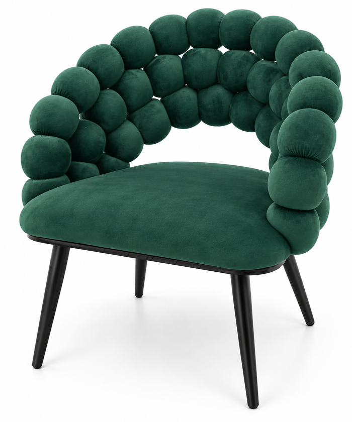Sillón Acento Bubble Verde Esmeralda con Patas Negras