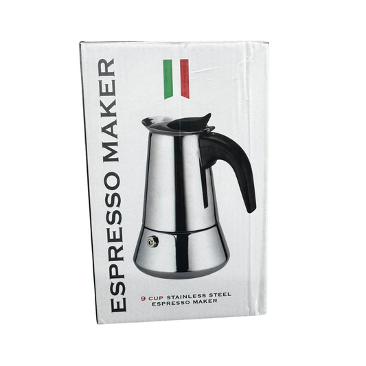Stainless Steel Espresso Maker (9‑Cup)