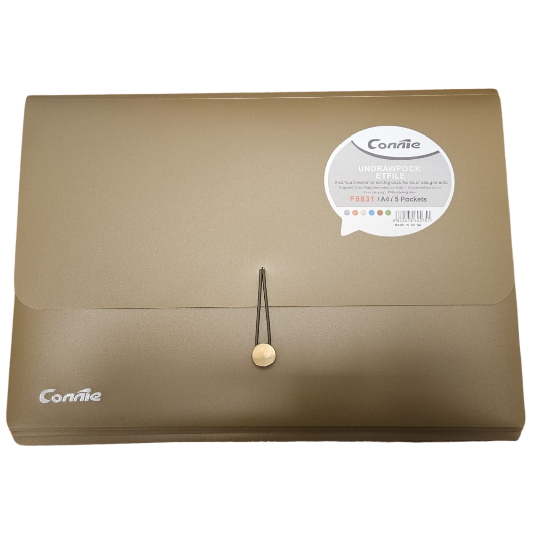 Connie Archivador de Documentos con 5 Compartimentos (Tamaño A4)