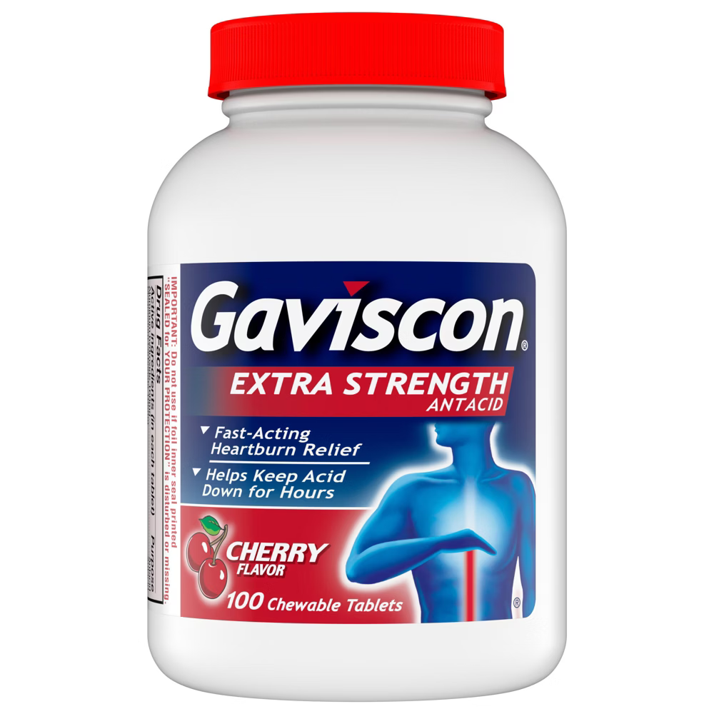 Gaviscon Extra Strength Cherry Chewable Tablets (100 ct)