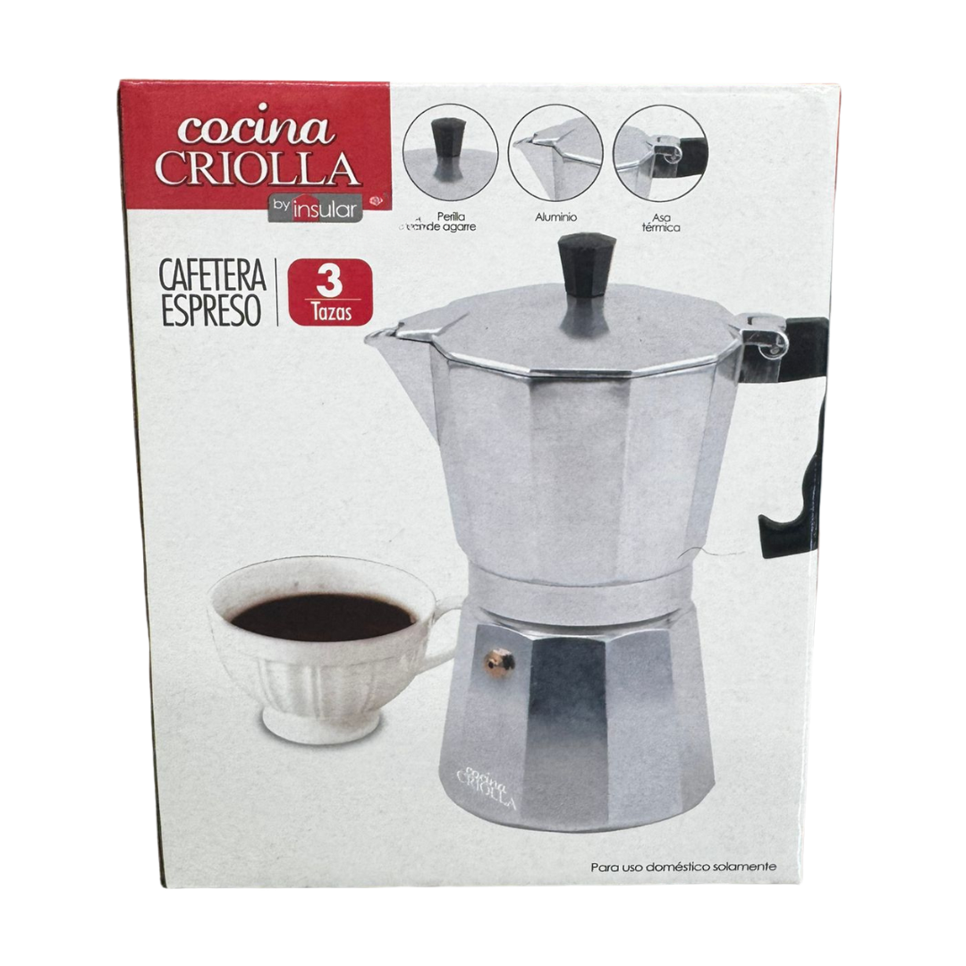 Cocina Criolla Espresso Coffee Maker (3‑Cup)