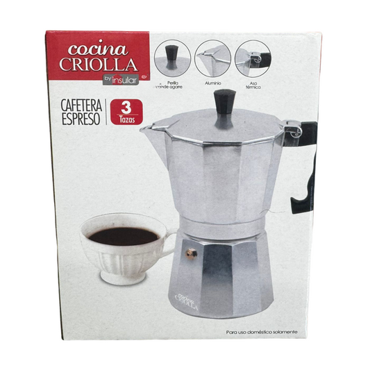 Cocina Criolla Espresso Coffee Maker (3‑Cup)