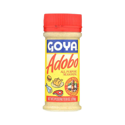 Goya Adobo 8 onzas
La dimensión del paquete del producto es de 9 pulgadas de largo x 6 pulgadas de ancho x 3 pulgadas de alto