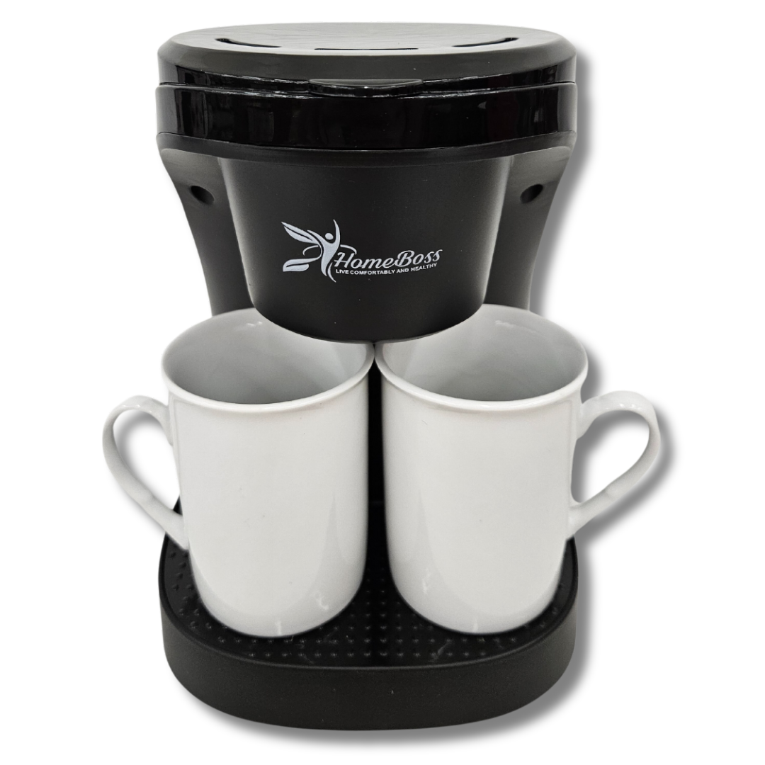 HomeBoss compact 2-cup coffee maker