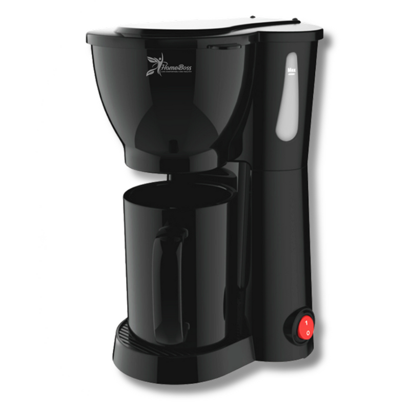 HomeBoss 1-cup personal coffee maker with reusable filter and cup