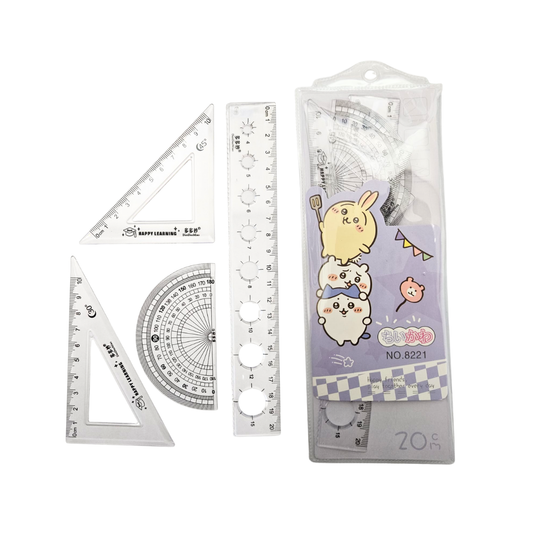 Juego de Geometría con Transportador – 5 Piezas (Modelo 8221)